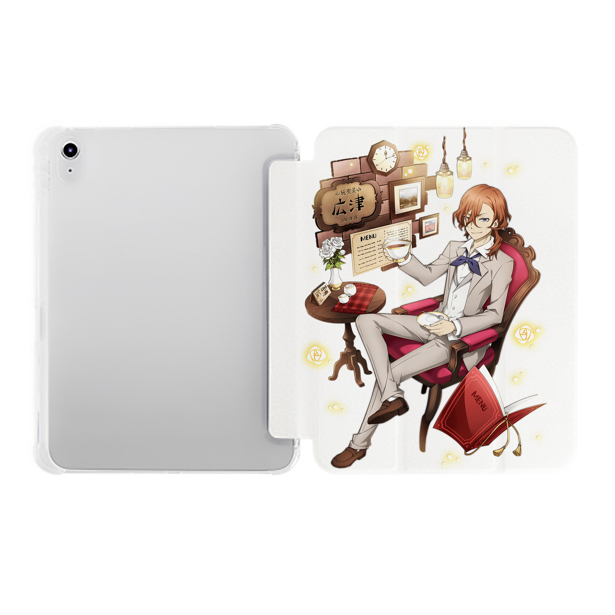 （画像用） 文豪ストレイドッグス Bungo Stray Dogs IPad ケース ペン収納付き 三つ折りスタンド PUレザー×シリコン 対応機種9.5/10.5/10.9インチ